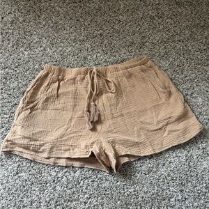 Gilli Tan High Waist Shorts Relaxed Fit